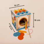 Cubo de Actividades Montessori de Madera Chica Pesca y Reloj - Imagen 5
