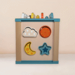 Cubo de Actividades Montessori de Madera Chica Pesca y Reloj - Imagen 3